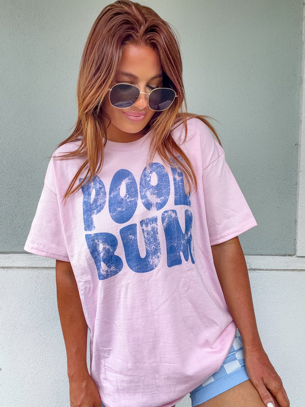 Blue Pool Bum Graphic Top