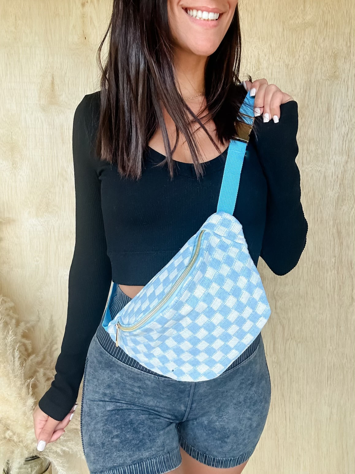 Checkered shops Crossbody