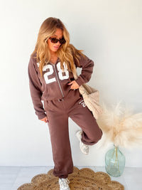 New York Brown Zip Up Top