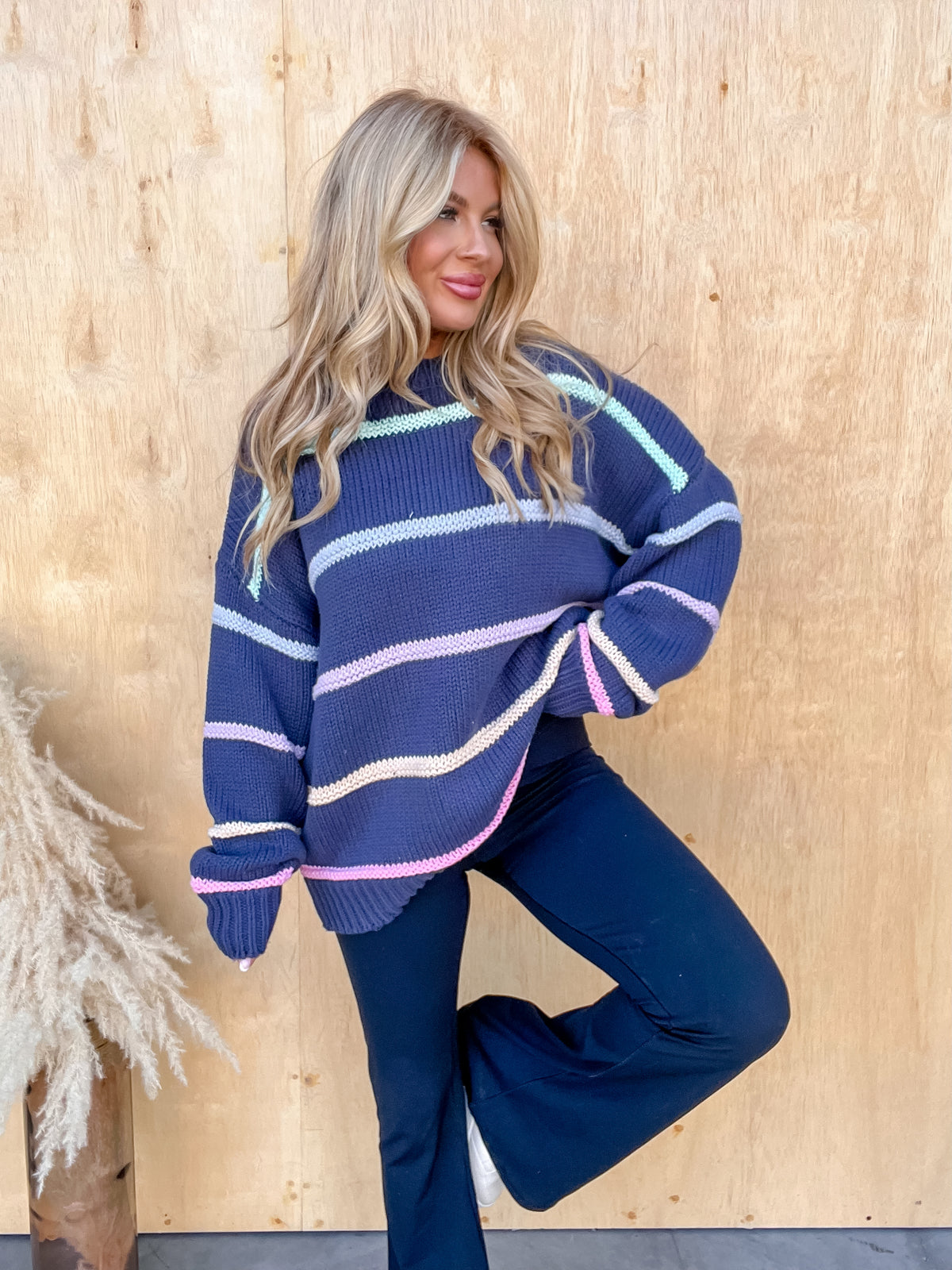 Rule Breaker Navy Striped Sweater