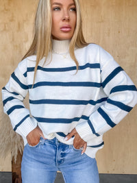 Delicate Darling Cream Striped Sweater