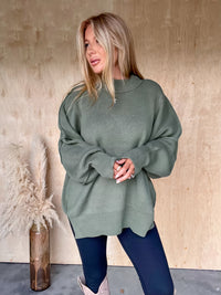 DOORBUSTER - Sweeter Than You Light Olive Oversized Sweater