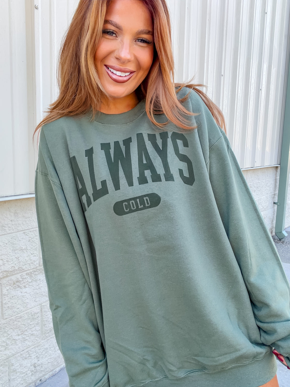 Color On Color Always Cold Graphic Pullover