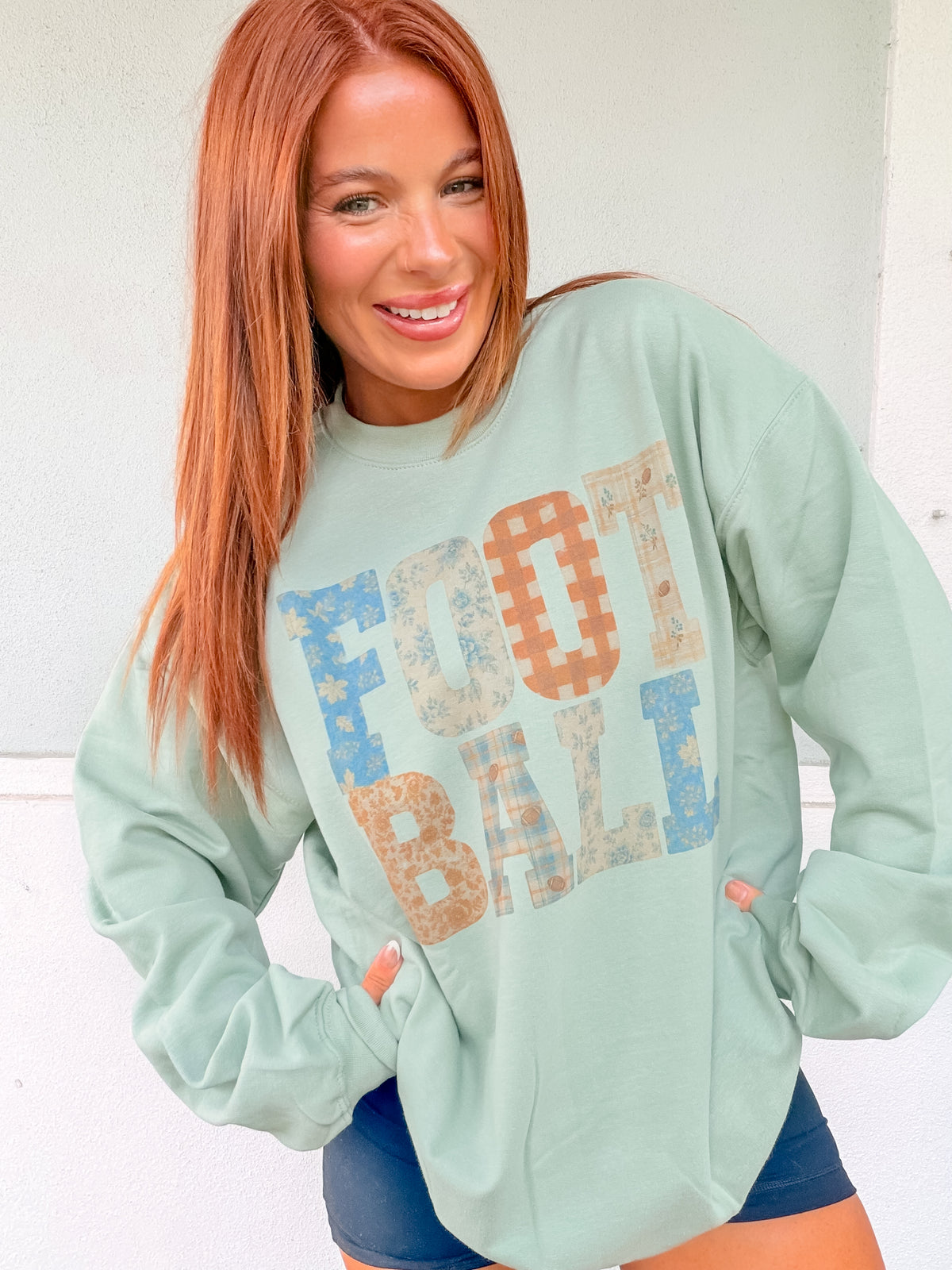 Patchwork Football Graphic Top