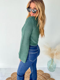 Bold Type Green Bell Sleeve Sweater Top