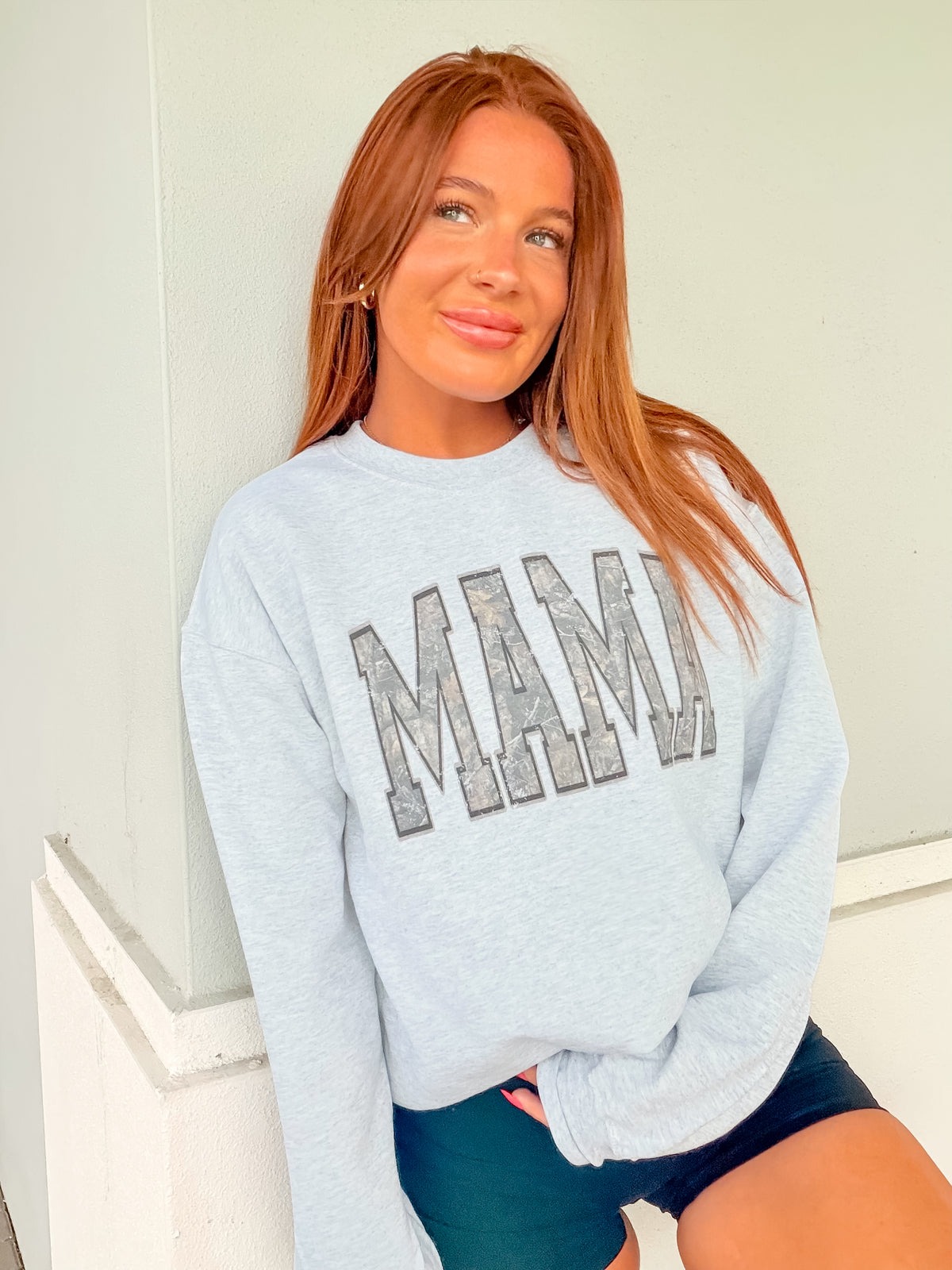 Dark Camo Mama Graphic Top