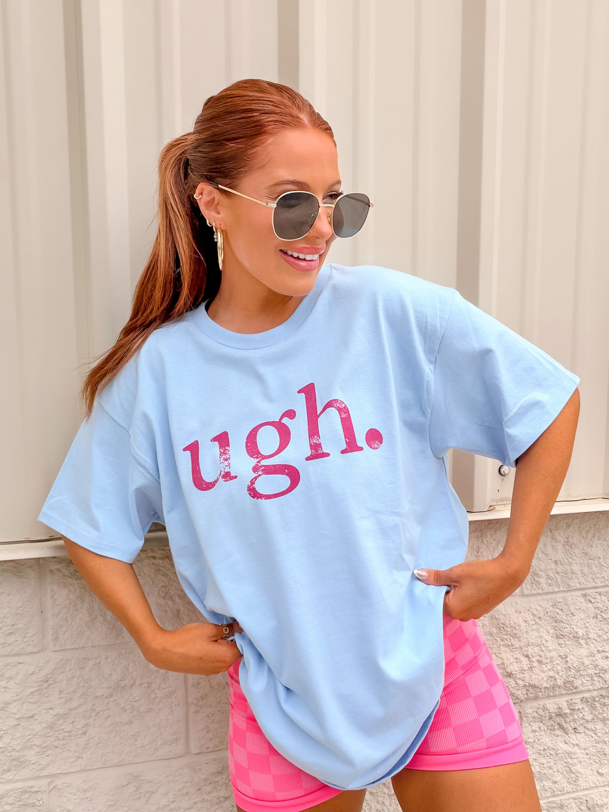 Pink Ugh Graphic Top