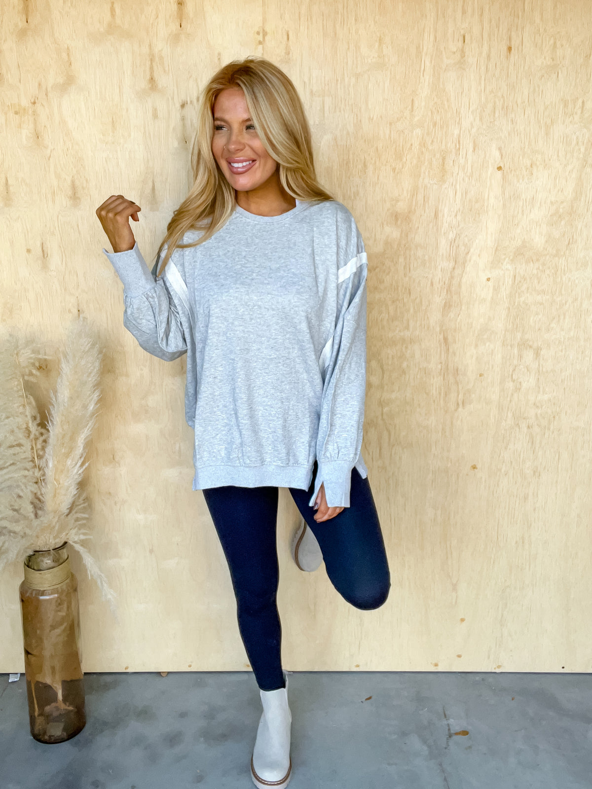 Comfort in Chaos Heather Grey Oversized Top