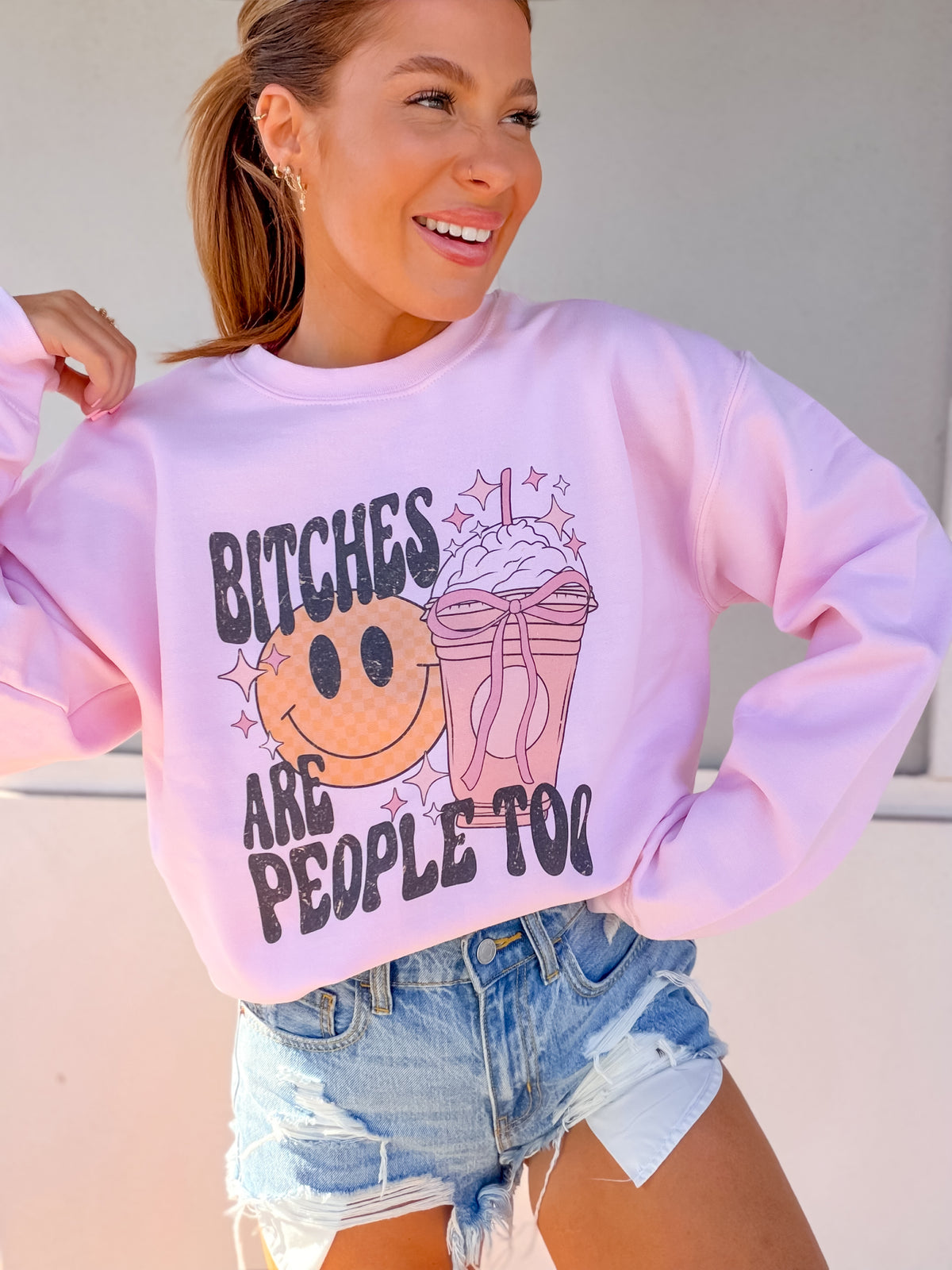 Smile People Too Graphic Top