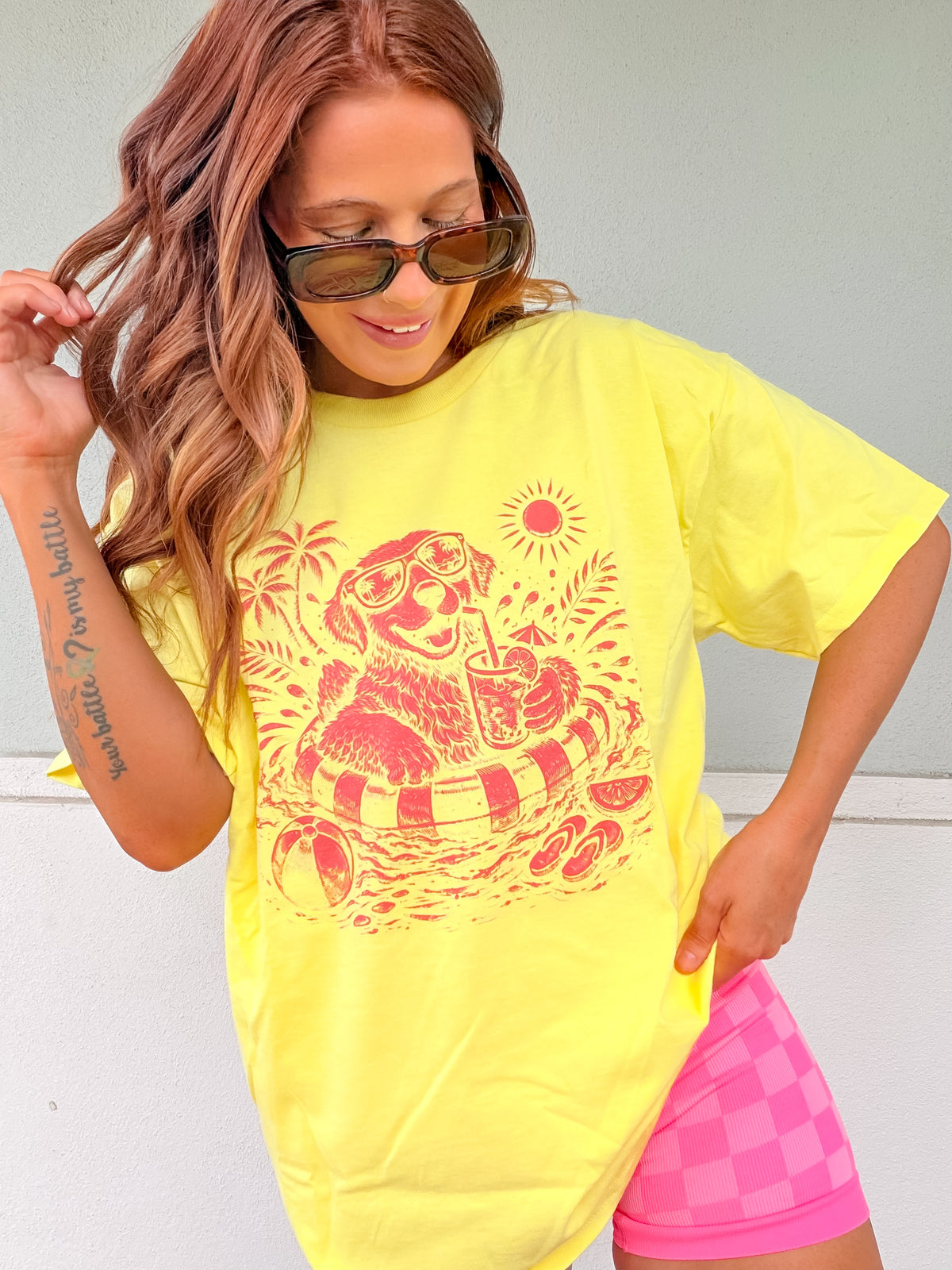 Pink Golden Graphic Top