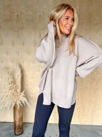 DOORBUSTER - Sweeter Than You Ash Mocha Oversized Sweater