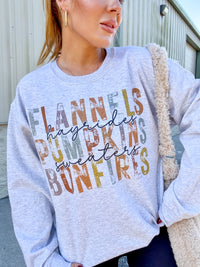 Flannels Colorful Fall Graphic Top