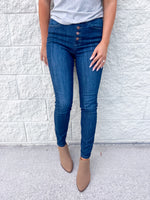 Celecia High Waist Hand Sanded Resin Skinny Jeans