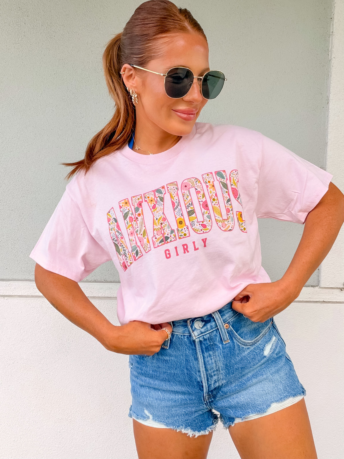 Floral Anxious Graphic Top