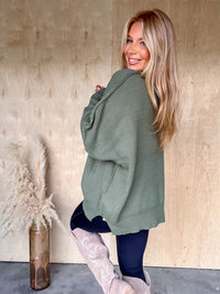 DOORBUSTER - Sweeter Than You Light Olive Oversized Sweater