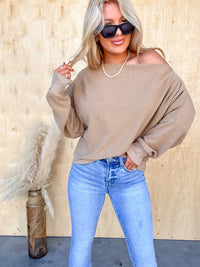 Life Recently Taupe Off Shoulder Top