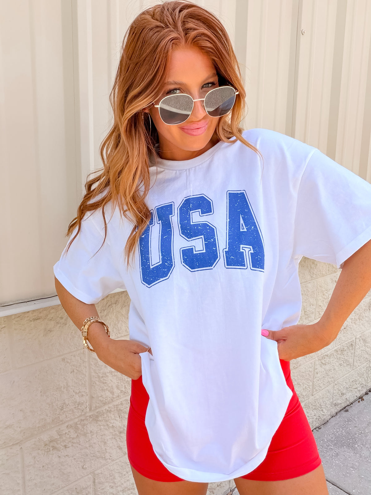 Blue USA Graphic Top