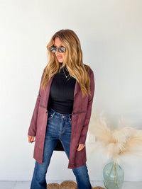 Fearless Energy Burgundy Faux Suede Jacket