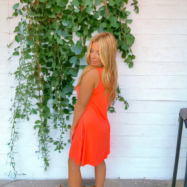 Can't Convince Me Neon Coral Dress