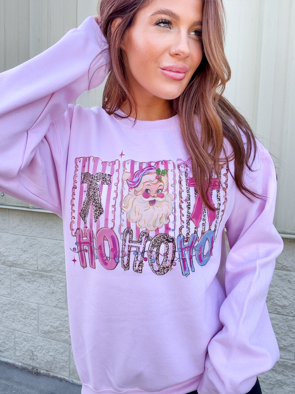 Leopard Coquette Christmas Graphic Top