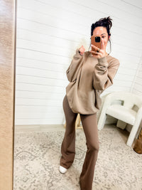 Don't Take It Personal Deep Taupe Flare Pant