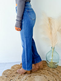 Big Plans Medium Wash Cropped Cuffed Jeans