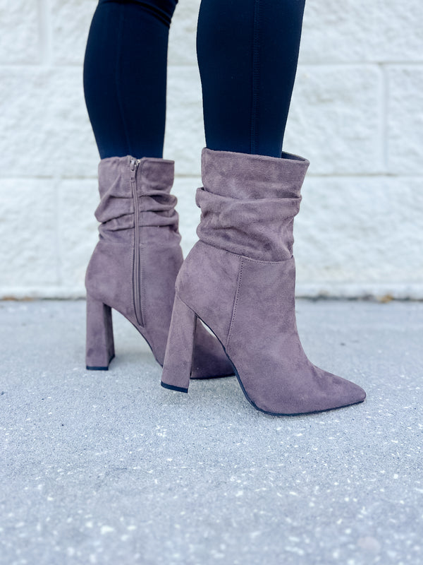 Dark Taupe Slouchy Bootie