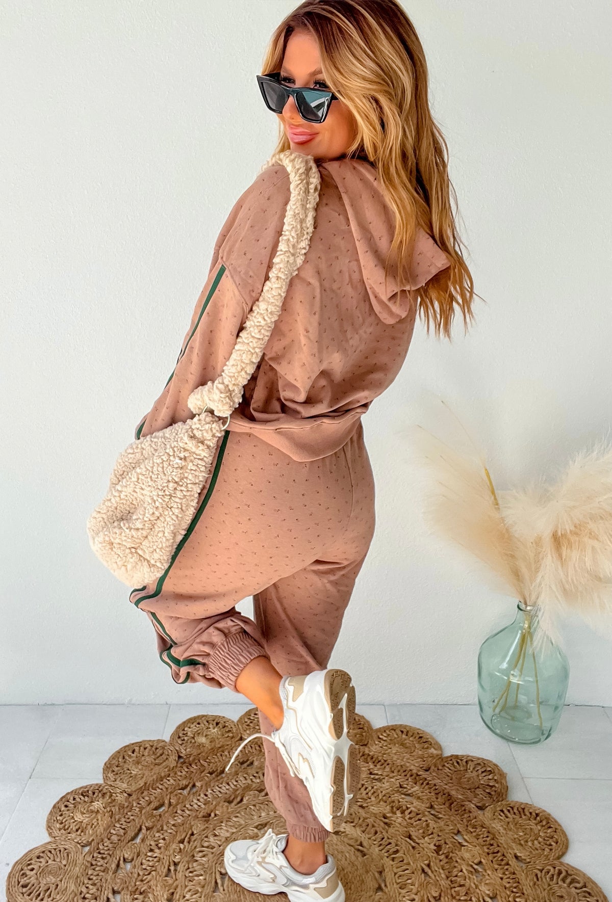 Everlasting Love Toffee Floral Print Hooded Top