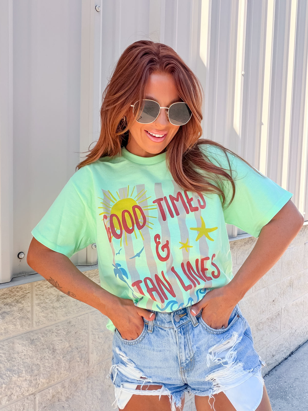 Stripe Good Times Graphic Top