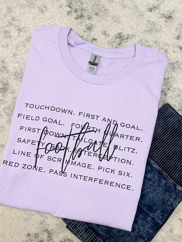 Football Words Graphic Tee