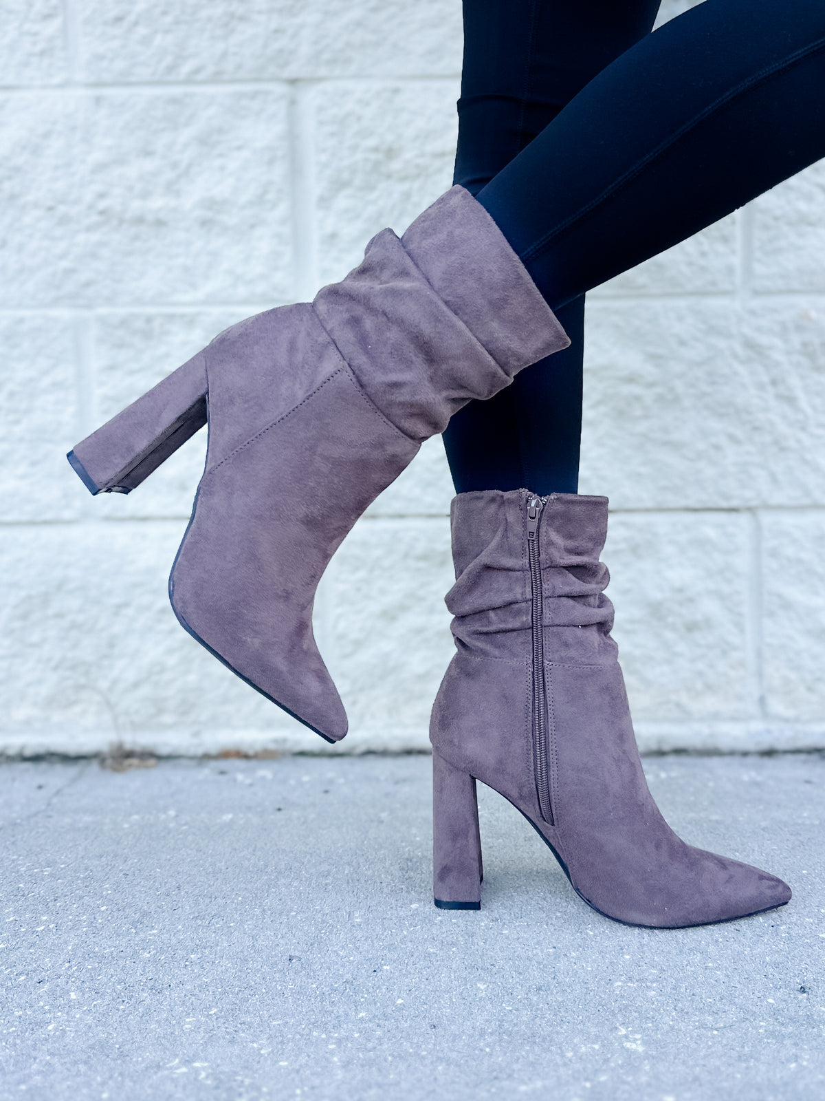 Dark Taupe Slouchy Bootie