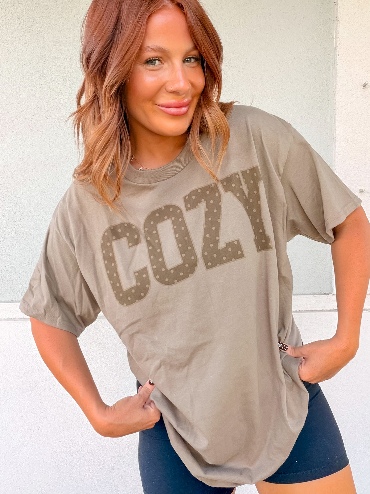 Polka Cozy Graphic Top