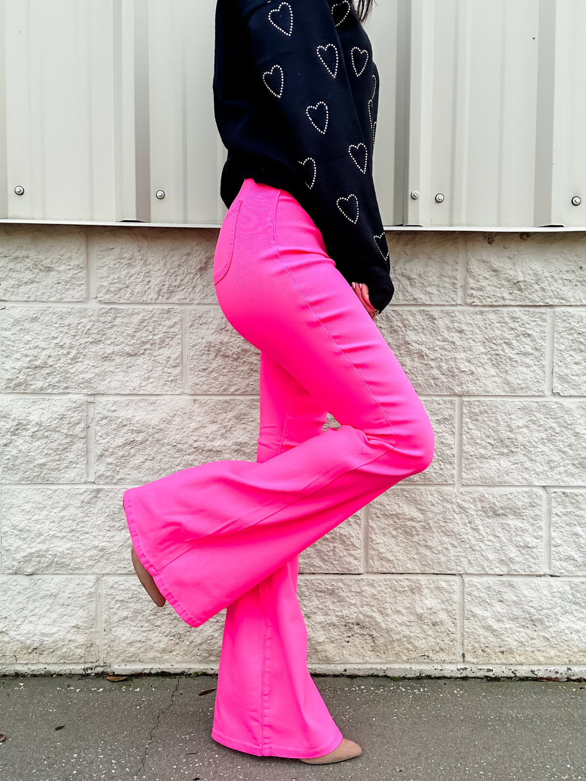 Have It All Hot Pink High Rise Flares