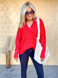 DOORBUSTER - Quick Thinking Ruby Collared Pullover