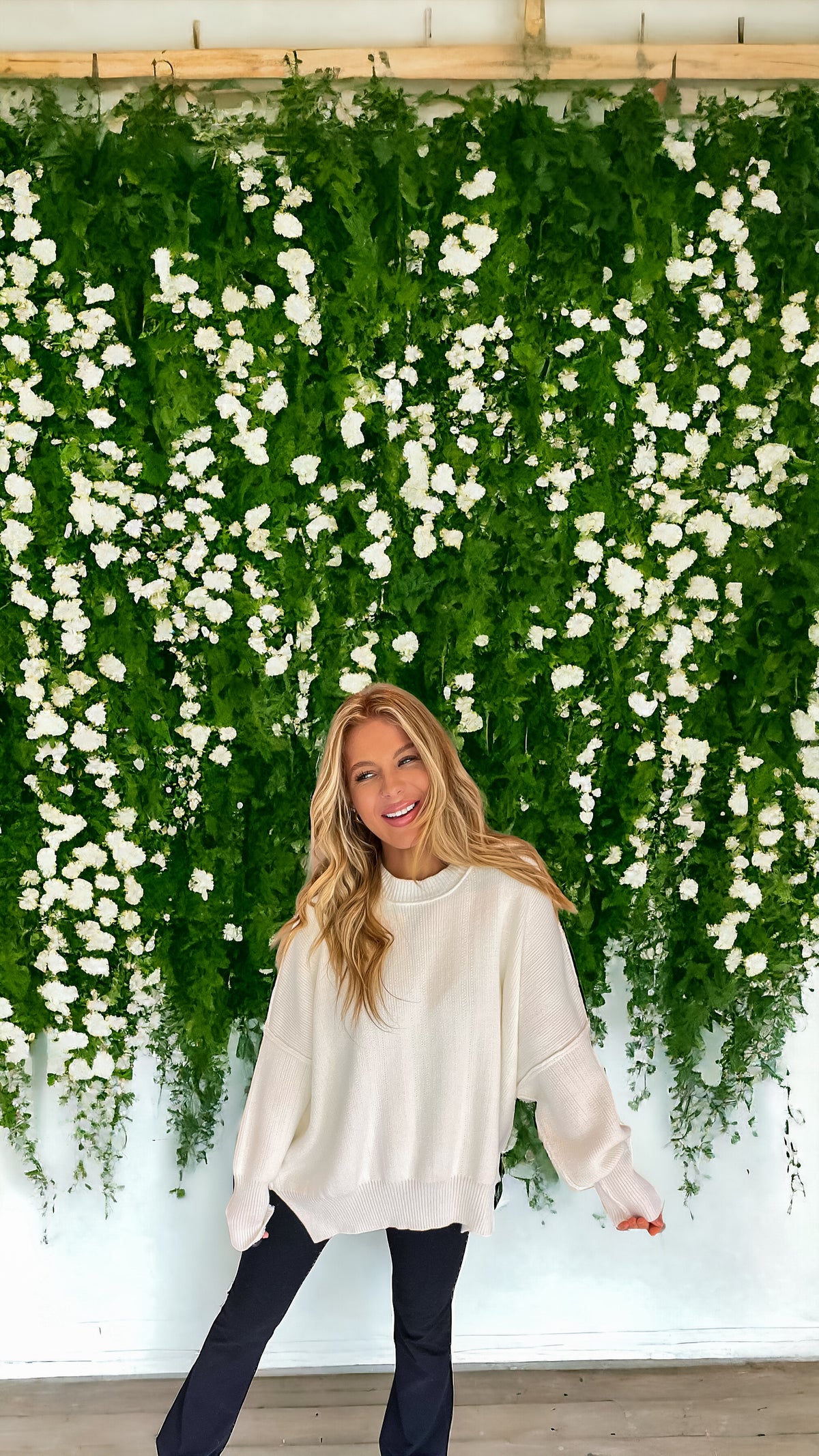 Down Memory Lane White Luxury Sweater