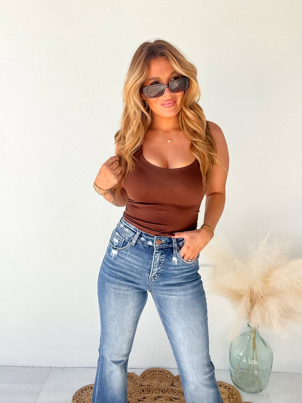 Feeling Fresh Brown Seamless Cropped Tank Top