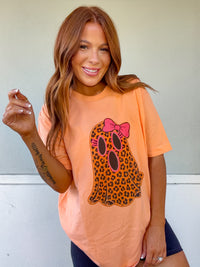 Pink Bow Ghost Graphic Top