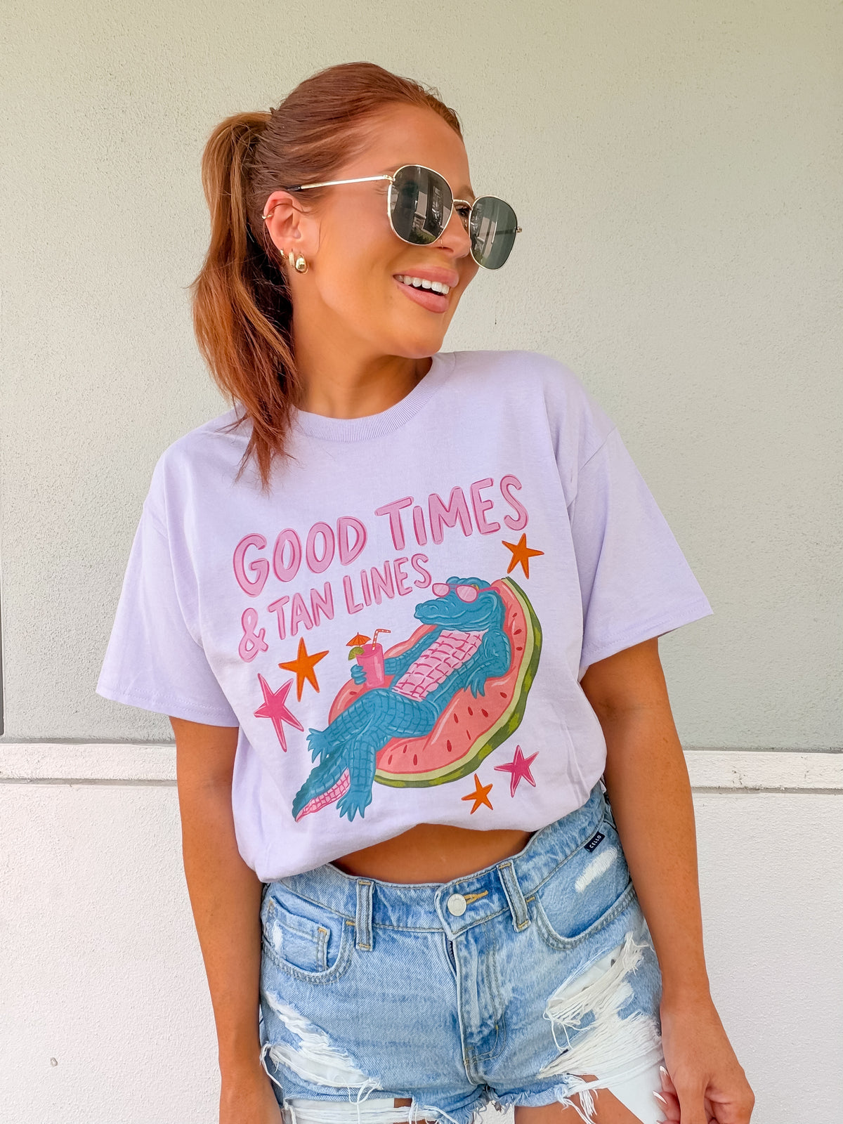 Gator Tan Lines Graphic Top