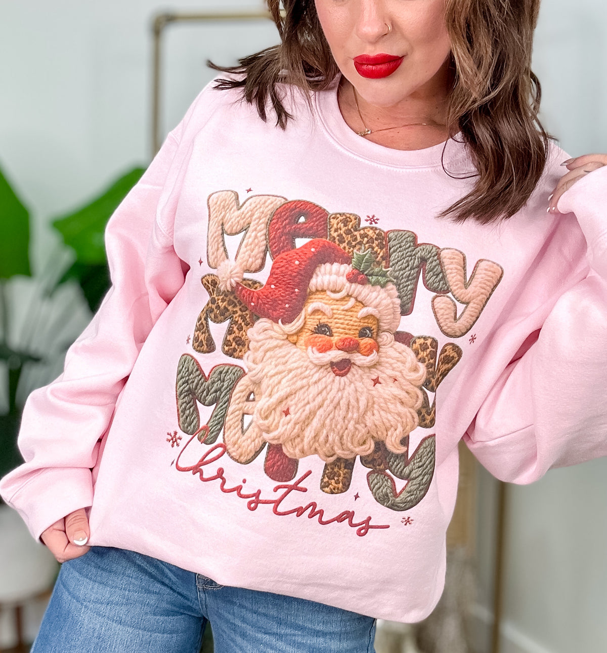 Merry Santa Yarn Graphic Top