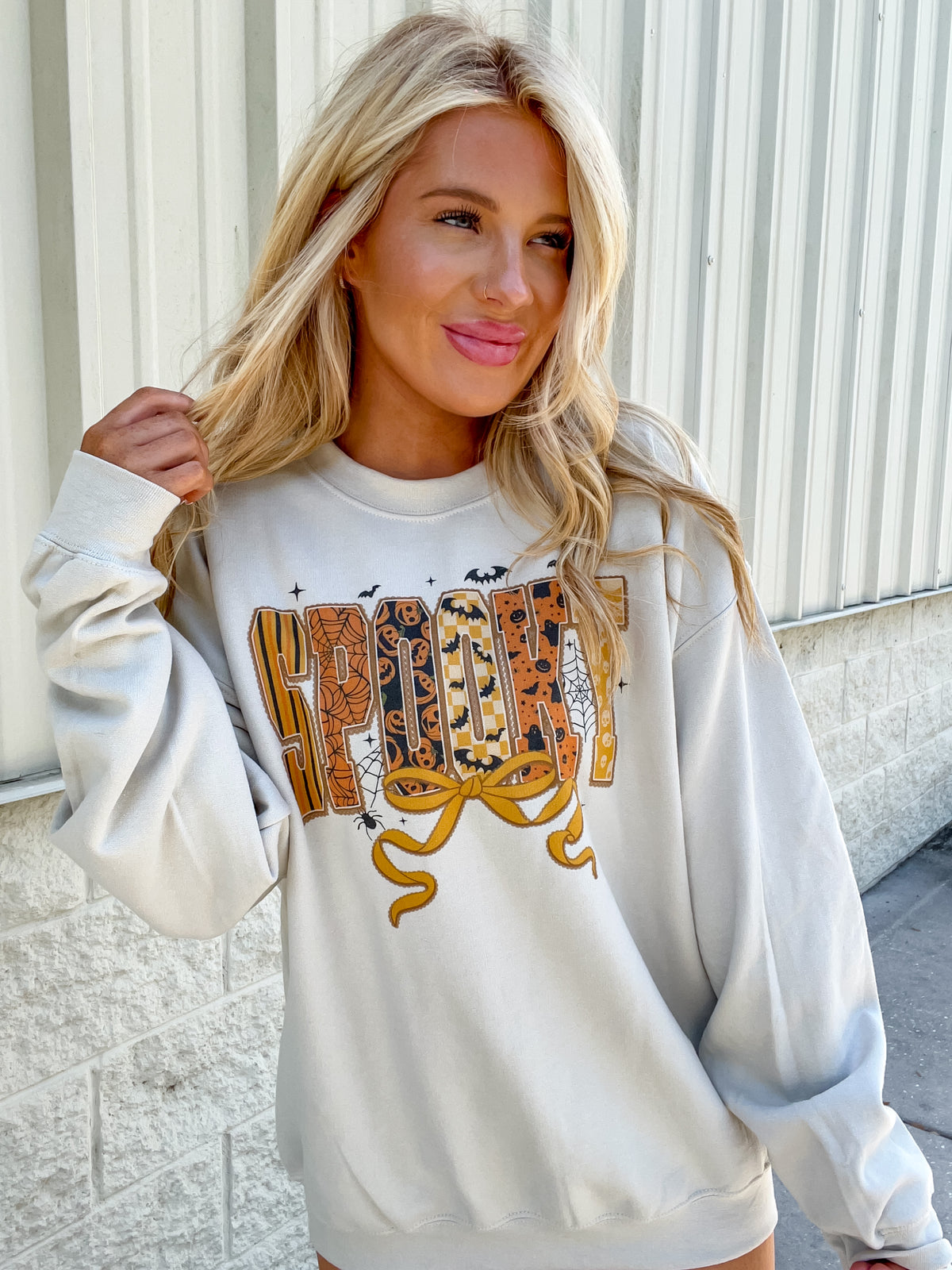 Spooky Design Letters Graphic Top