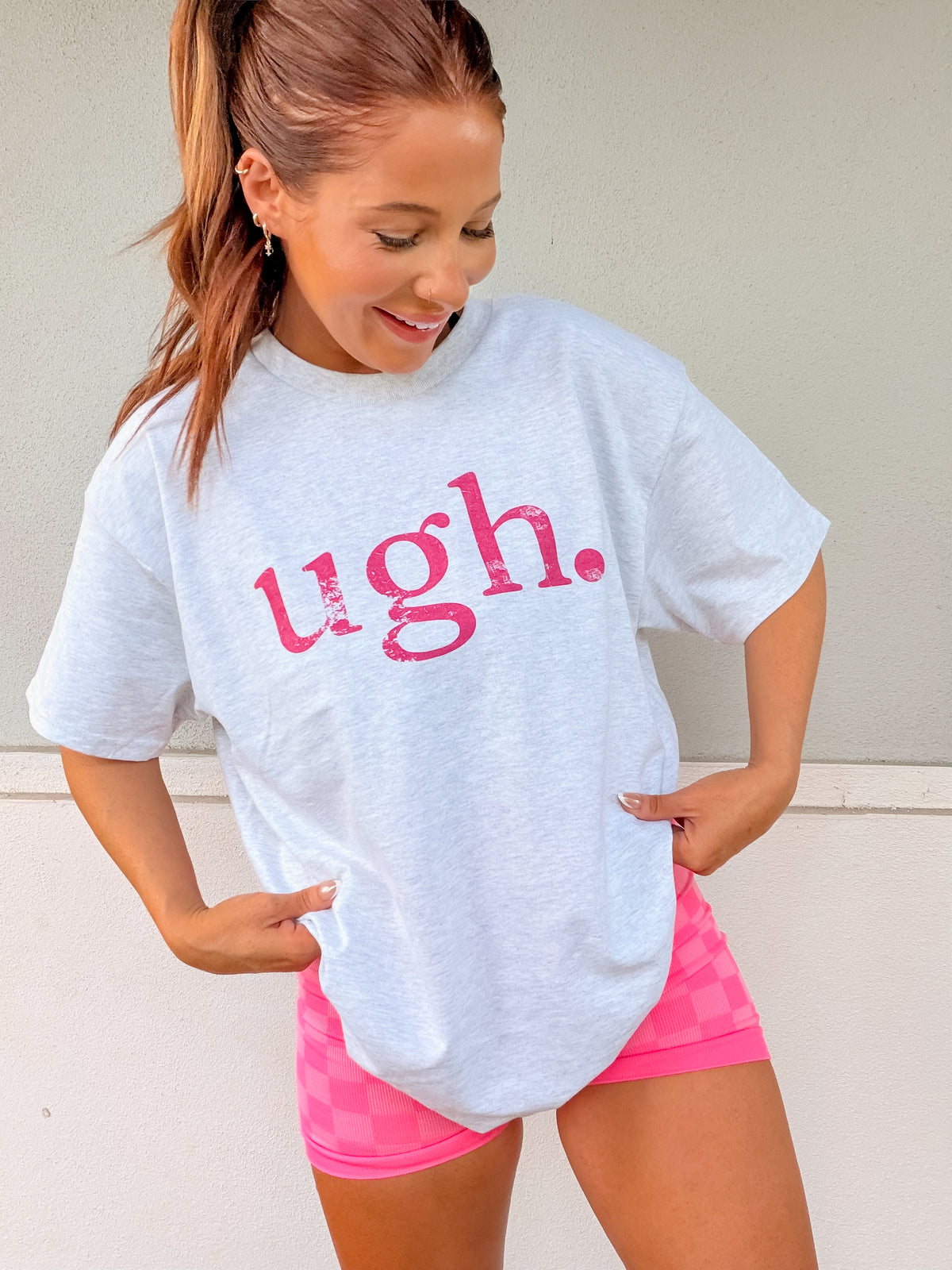 Pink Ugh Graphic Top