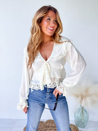 Inner Beauty Cream Lace Detail Top