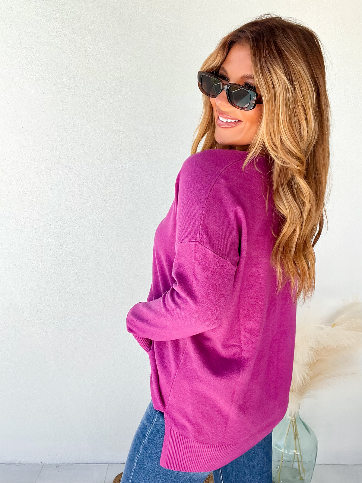 Inspired Moments Light Plum Front Seam Top