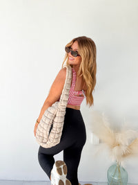 What You Need Red Gingham Ruched Top