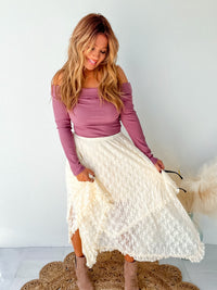Shoot Your Shot Ecru Lace Skirt