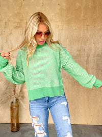 All About You Green Knit Sweater