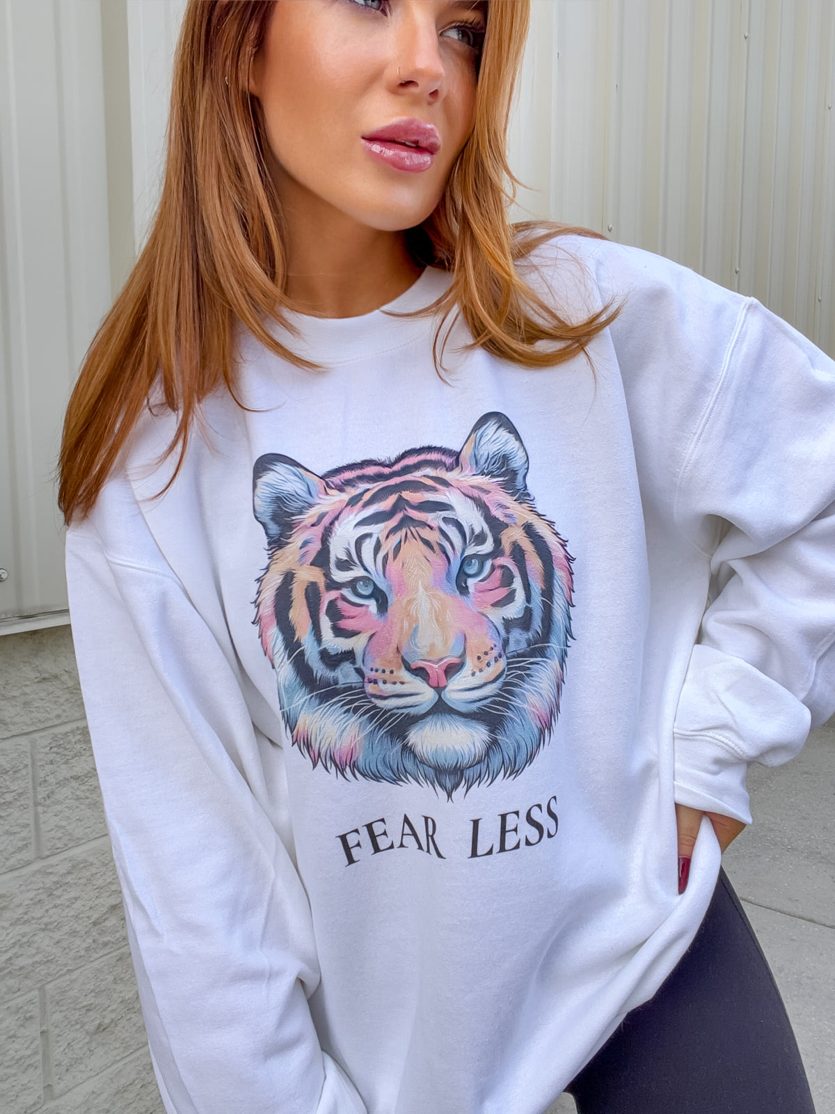 Fear Less Tiger Graphic Top