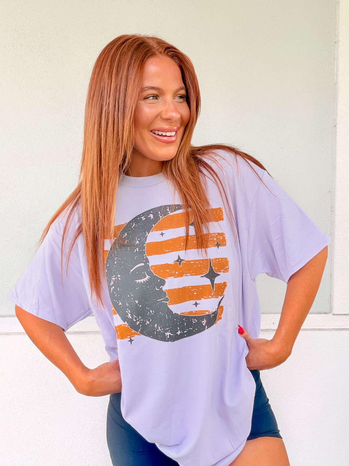 Stripe Moon Graphic Top