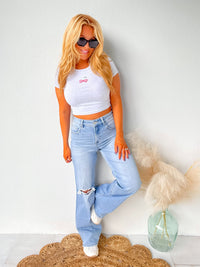 Everything Nice Heather Grey Heart Cherry Top