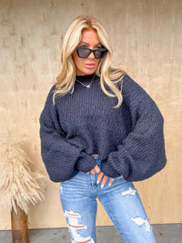 Long Story Short Black Cropped Sweater